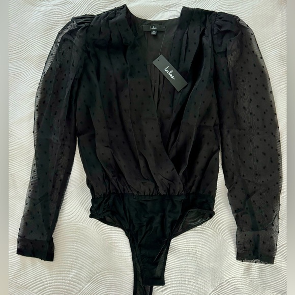 Black Dot Longsleeve Bodysuit (XS) - Picture 2 of 2